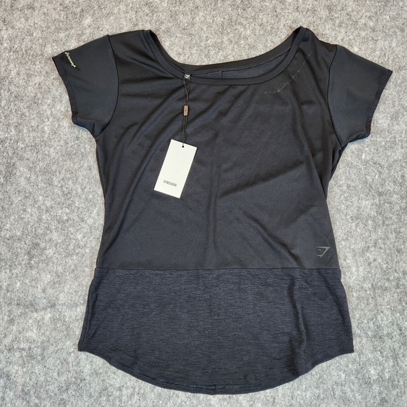 Gymshark Tops - NWT Gymshark Whitney Longline Tee Women M‎ Black Mesh Workout Athletic Shirt